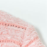 ARISSA PINK BOUCLE KNIT MINI DRESS-Fashionslee