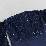 AWILDA NAVY BLUE SEQUIN MIDI DRESS-Fashionslee