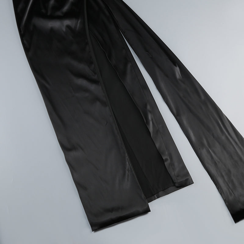 ATSUKPI BLACK CORSET MAXI DRESS-Fashionslee