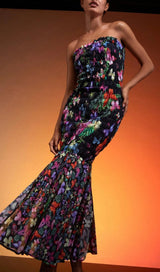 AGHAVNI FLORAL PRINTED MAXI DRESS-Fashionslee