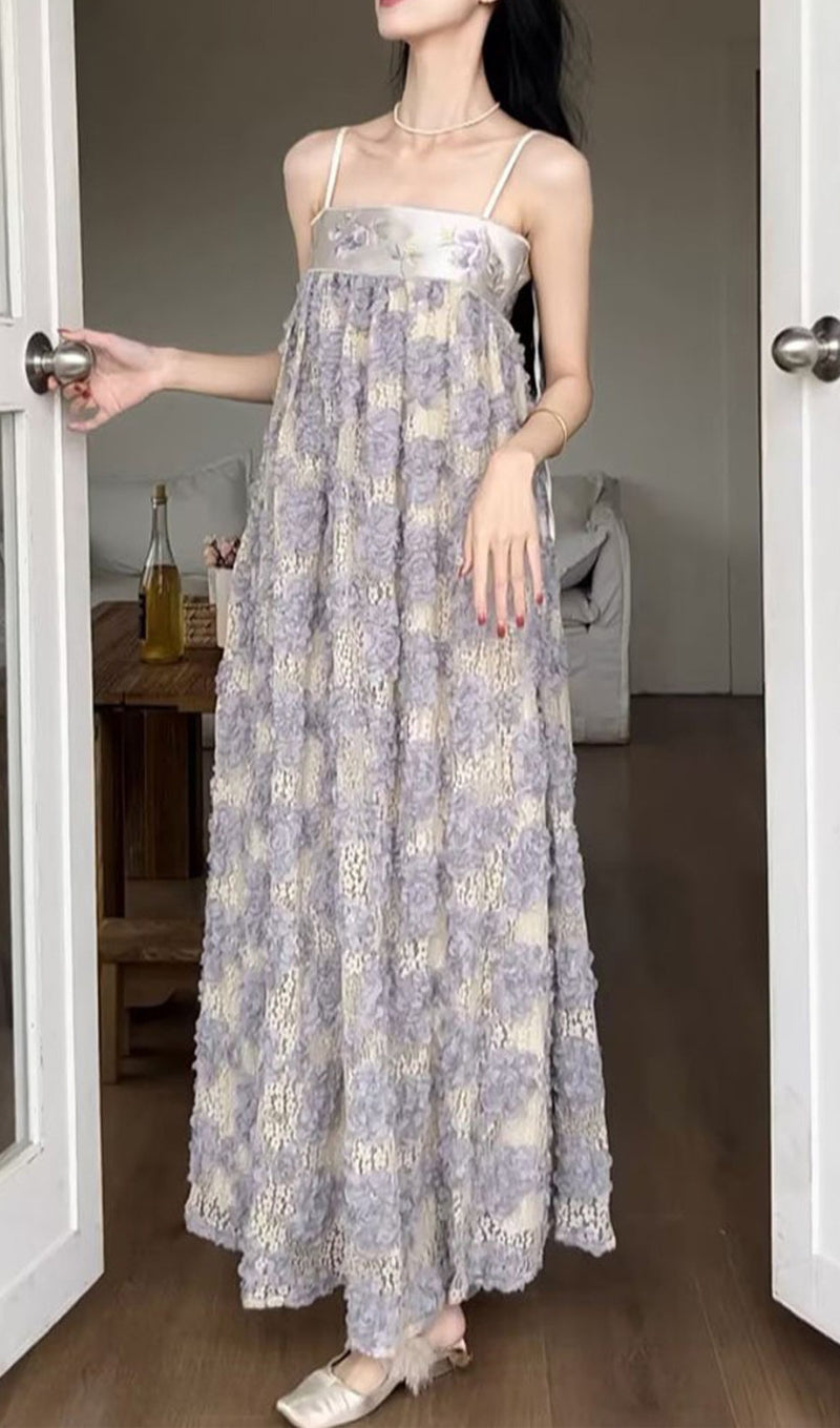 AUBRIE PURPLE FLORAL DRESS-Fashionslee