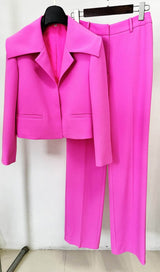 AUBRIELLE PINK TWO-PIECE SUIT-Fashionslee