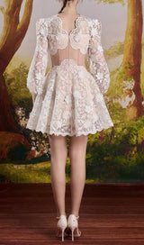 AUGUSTINA FLOWER EMBELLISHED MINI DRESS-Fashionslee