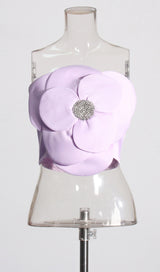 3D FLOWERS TOPS IN PURPLE-Fashionslee