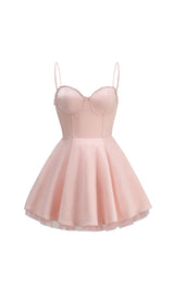 AUBERTA PINK STRAPPY MINI DRESS-Fashionslee