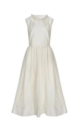 ATAAHUA PEARL NECK MIDI DRESS-Fashionslee