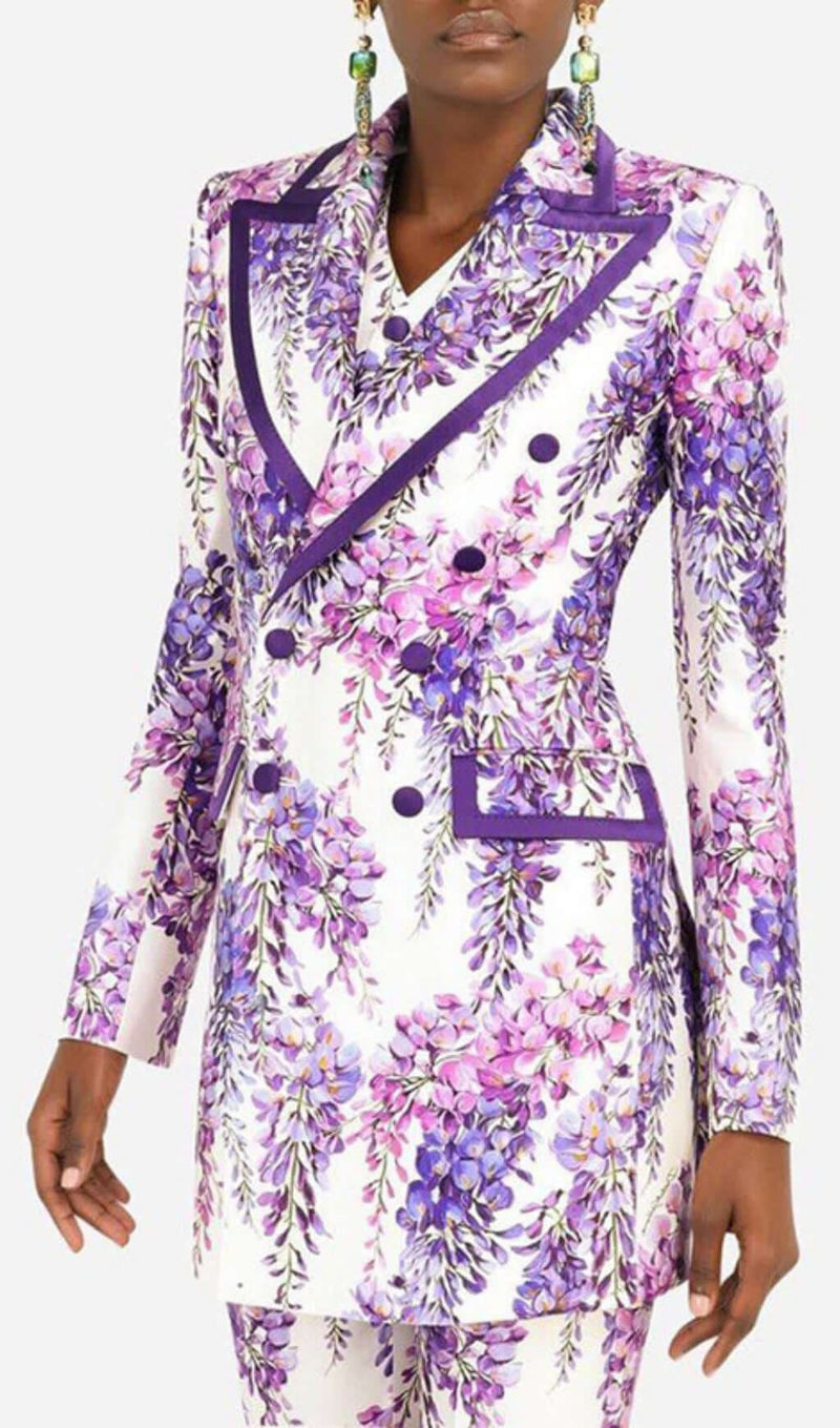 ANASTAZJA PURPLE FLORAL BLAZER SET-Fashionslee