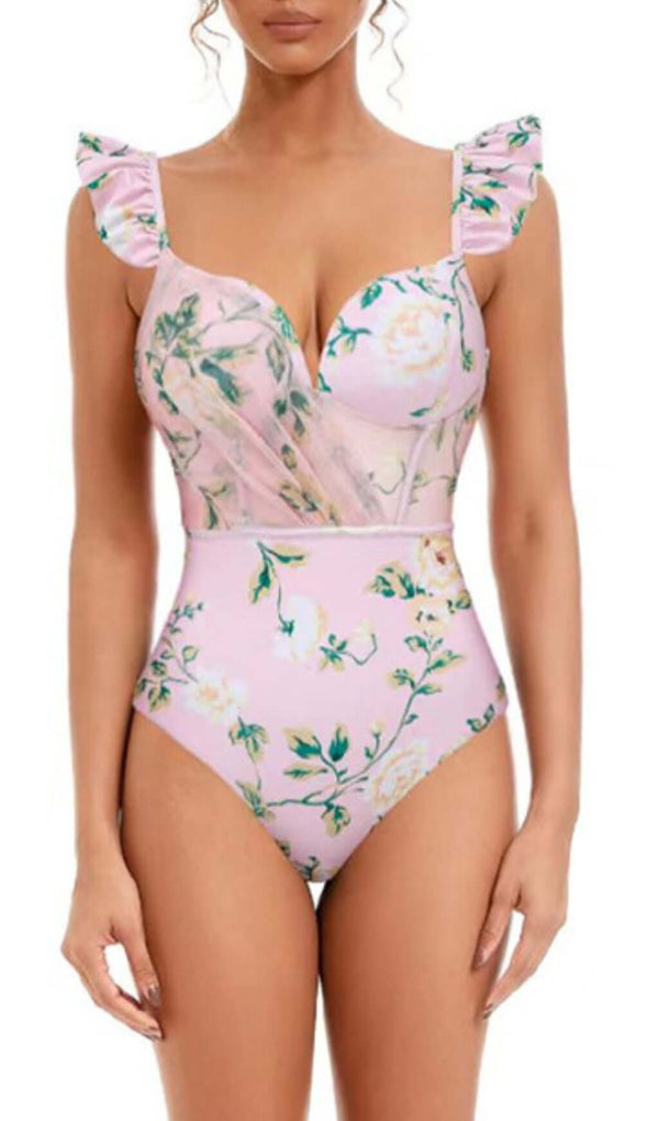 ARIANWEN FLORAL SWIMSUIT AND SKIRT-Fashionslee
