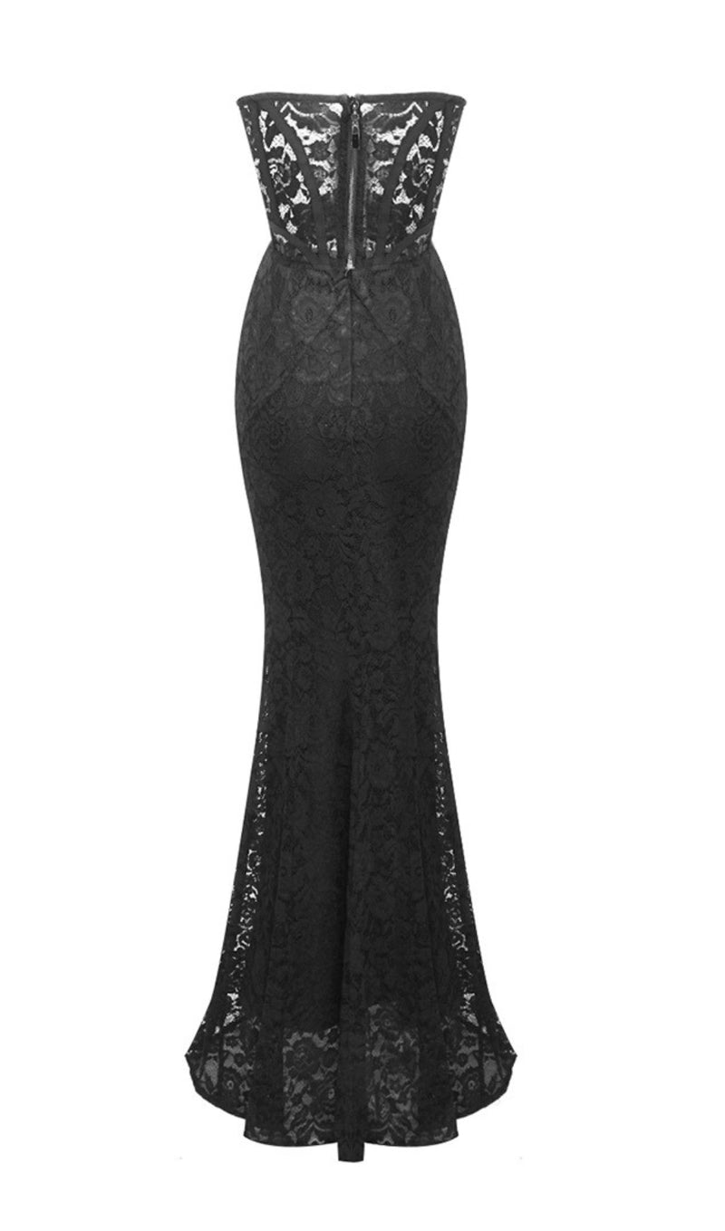 ASHTON BLACK LACE MAXI DRESS-Fashionslee