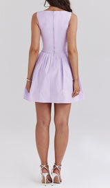 ATTINA PURPLE PLEATED MINI DRESS-Fashionslee