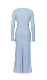 APOLLINE BLUE CUTOUT MAXI DRESS-Fashionslee