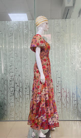 ASENCION FLORAL PRINTED MAXI DRESS-Fashionslee