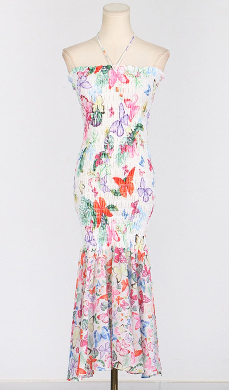 AGHAVNI FLORAL PRINTED MAXI DRESS-Fashionslee