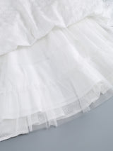 ARNIA WHITE V-NECK MINI DRESS-Fashionslee