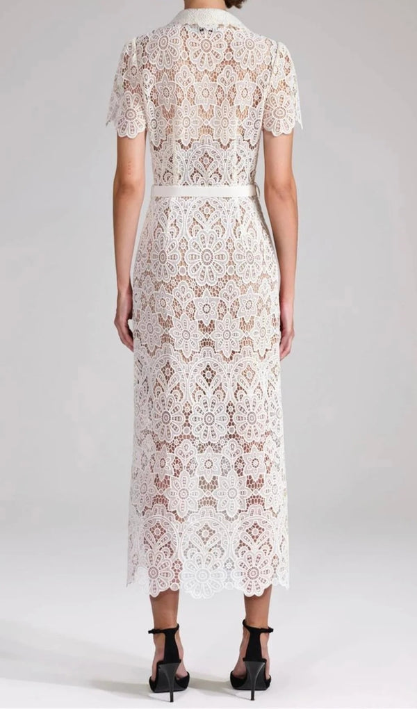 ANNELORE WHITE LACE DRESS-Fashionslee