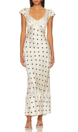 ALANI POLKA DOT CUTOUT MAXI DRESS-Fashionslee