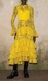 ANFISA YELLOW LACE MAXI DRESS-Fashionslee