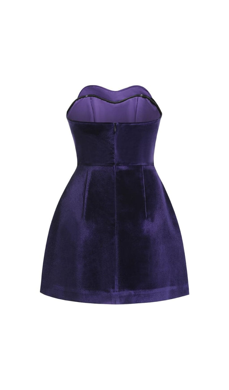 ASHLING VELVET STRAPLESS MINI DRESS-Fashionslee