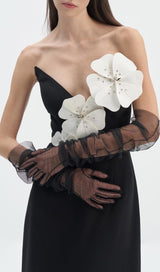 ARLAIS BLACK FLOWER BANDAGE MAXI DRESS-Fashionslee