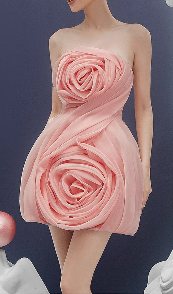 ANDROMACHE FLOWER MINI DRESS-Fashionslee