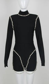 ADSILA BLACK CRYSTAL DETAIL JUMPSUIT-Fashionslee