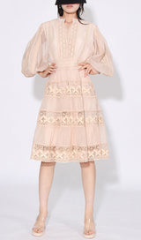 ASTREA PUFF SLEEVE EMBROIDERY MINI DRESS-Fashionslee