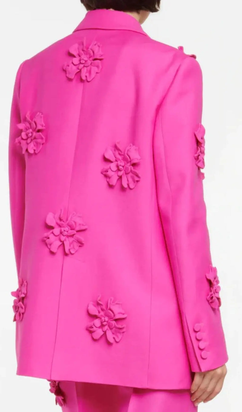 ACEDIA PINK THREE DIMENSIONAL FLORAL SUIT-Fashionslee
