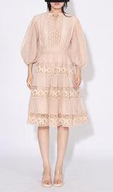 ASTREA PUFF SLEEVE EMBROIDERY MINI DRESS-Fashionslee