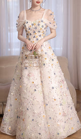 AMAYAH FLOWER EMBELLISHED MAXI DRESS-Fashionslee