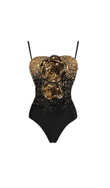 AOKI FLOWER SEQUIN SWIMSUIT AND SKIRT-Fashionslee