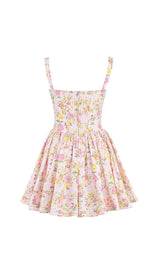 ATTLEE FLORAL PRINTED MINI DRESS-Fashionslee