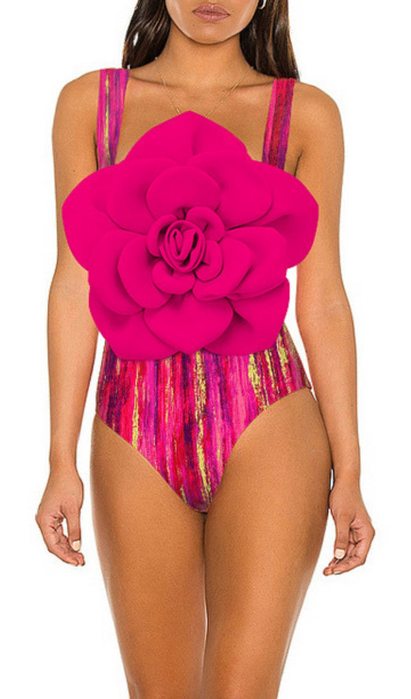 AGNUS FLOWER ONE PIECE SWIMSUIT AND SKIRT-Fashionslee