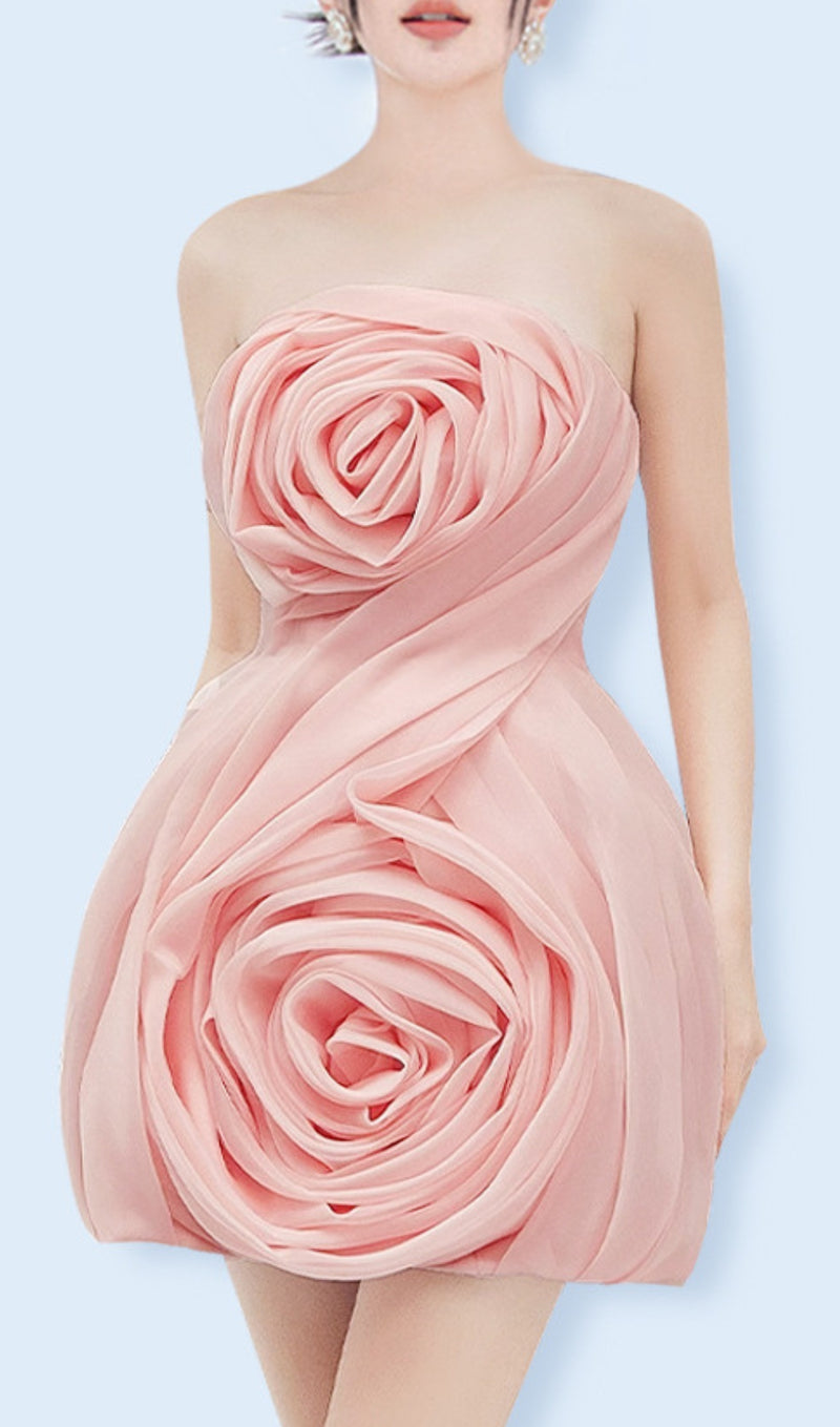ANDROMACHE FLOWER MINI DRESS-Fashionslee