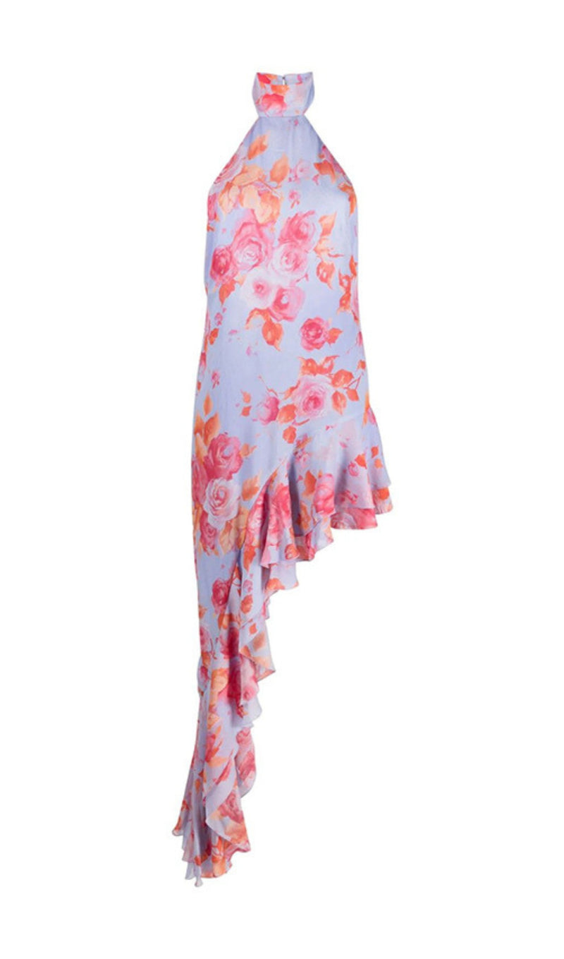 AFRODILLE FLORAL PRINTED MAXI DRESS-Fashionslee
