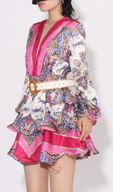 ASTGHIK BOHEMIA PRINTED MINI DRESS-Fashionslee