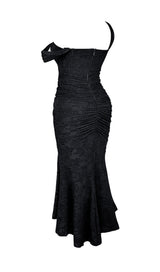 ANAËLLE BLACK FLORAL CORSET MAXI DRESS-Fashionslee