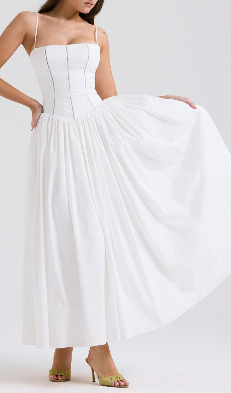ASHIRA WHITE MAXI DRESS-Fashionslee