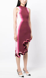 AURIEL SEQUIN WAVY ASYMMETRIC DRESS-Fashionslee