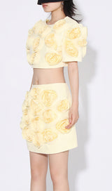 ASTORIA YELLOW FLOWER SKIRT SET-Fashionslee