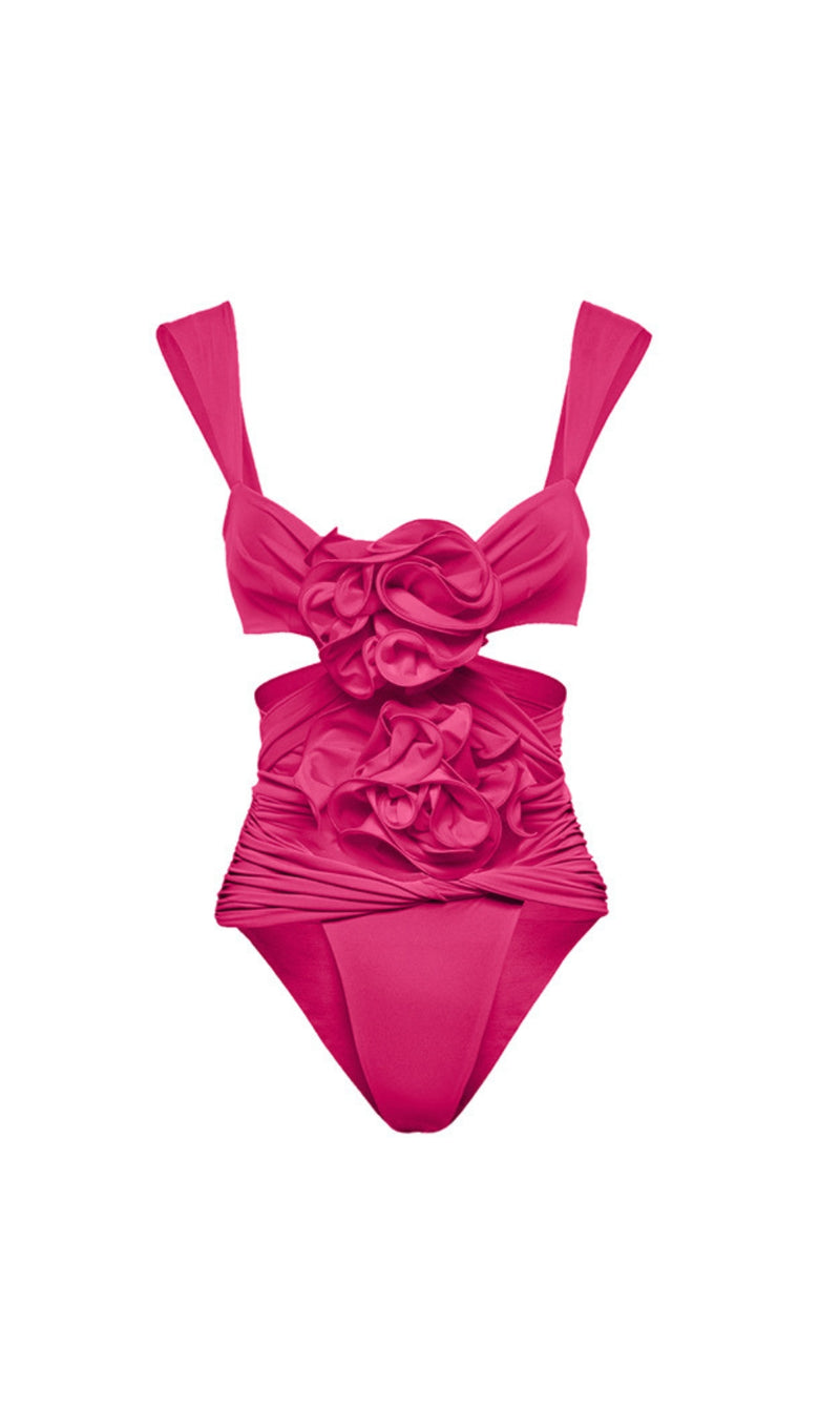 ADNA PINK 3D FLOWER ONE PIECE SWIMSUIT AND SKIRT-Fashionslee