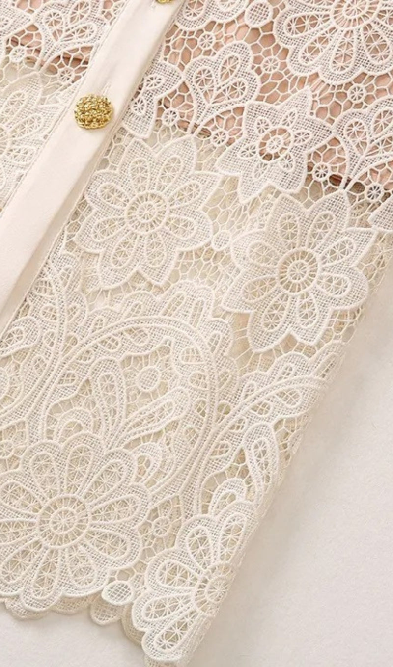 ANNELORE WHITE LACE DRESS-Fashionslee