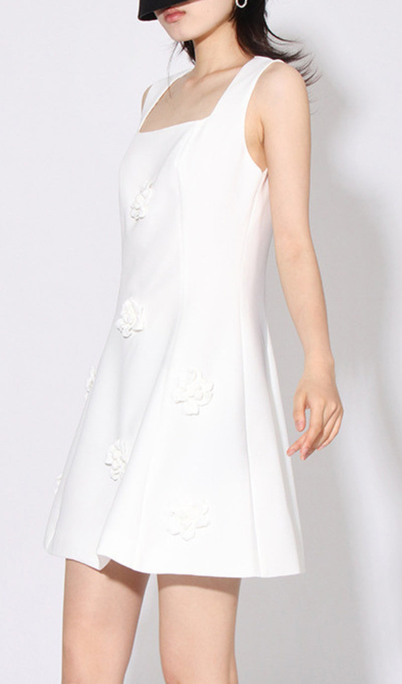ASTRAEA 3D FLOWER MINI DRESS-Fashionslee