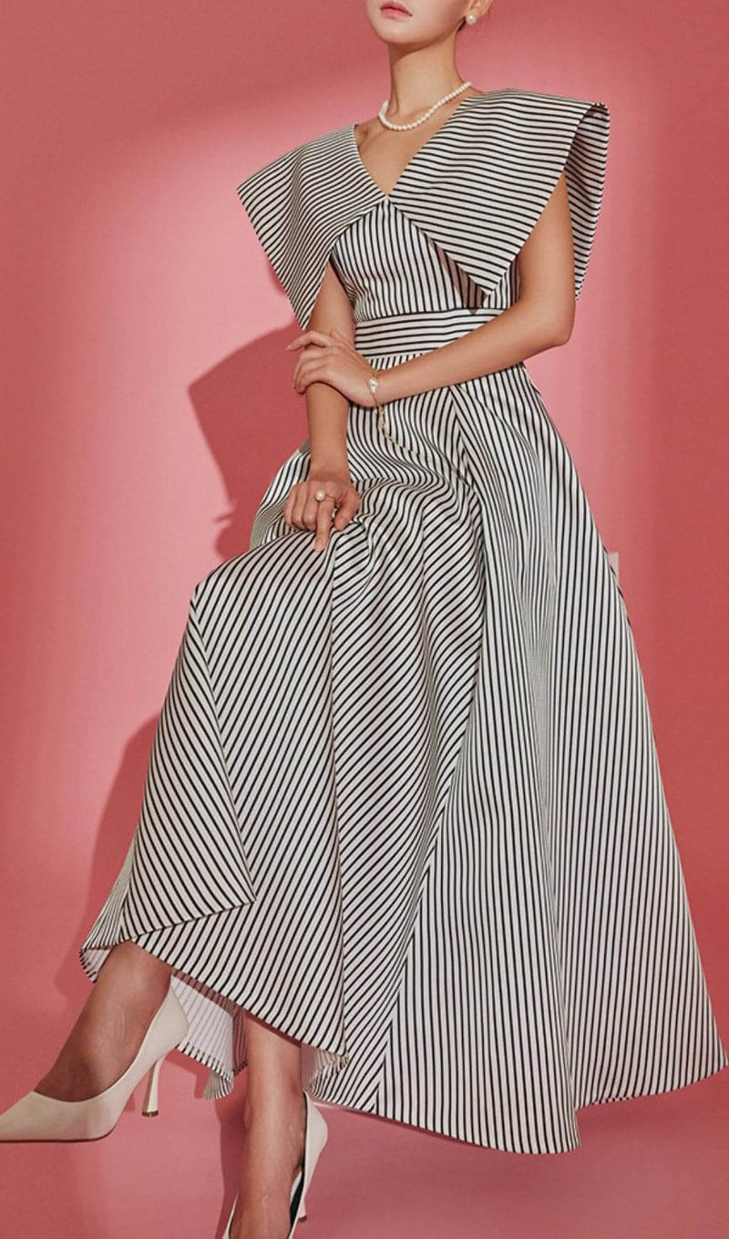 ARAMA STRIPES MAXI DRESS-Fashionslee