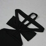 ARKE BLACK CUTOUT MAXI BANDAGE DRESS-Fashionslee