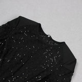 AYSEL BLACK FEATHER SEQUIN JUMPSUIT-Fashionslee