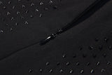 AMERICUS BLACK RHINESTONE V-NECK MIDI DRESS-Fashionslee