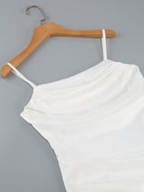 ABIGAIL WHITE PLEATED MAXI DRESS-Fashionslee