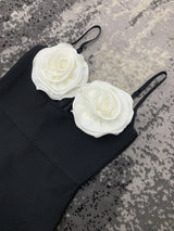 ARAN WHITE 3D FLOWER BACKLESS MAXI DRESS-Fashionslee