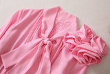 AIKO PINK FLOWER EMBELLISHED MAXI DRESS-Fashionslee
