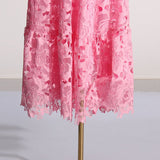 ARIS PINK LACE BUSTIER MAXI DRESS-Fashionslee